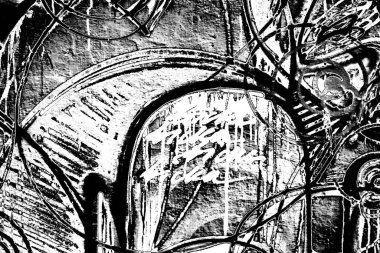 Soyut grunge arkaplanı. Monokrom dokusu. Siyah ve beyaz desenli arkaplan