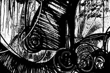 Soyut grunge arkaplanı. Monokrom dokusu. Siyah ve beyaz desenli arkaplan