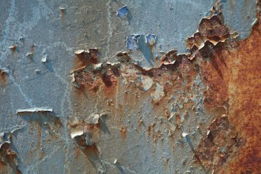 Dökülen boya paslı metal dokusu