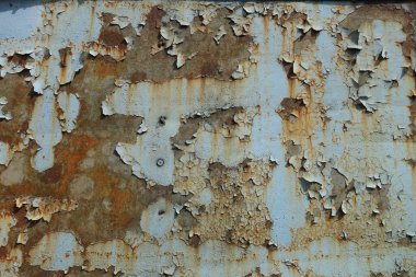 Dökülen boya paslı metal dokusu