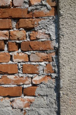Eski model tuğla duvarın arka planı