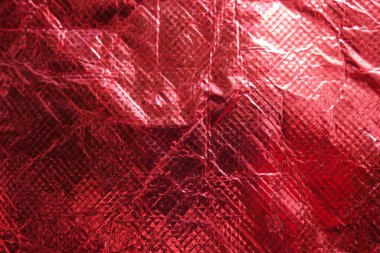 Kırışık kırmızı polietilen film dokusu