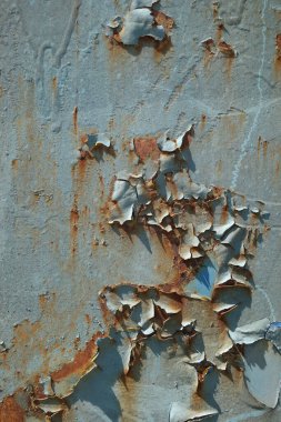 Dökülen boya paslı metal dokusu