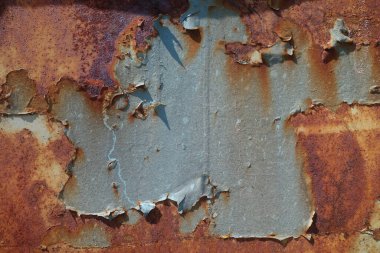 Dökülen boya paslı metal dokusu