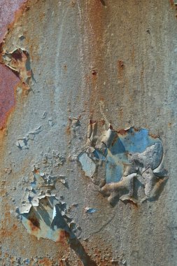 Dökülen boya paslı metal dokusu