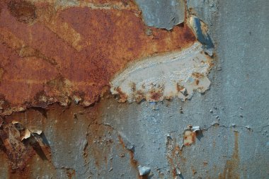 Dökülen boya paslı metal dokusu