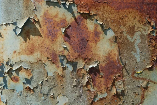 Descascamento Pintura Ferrugem Metal Textura Áspera — Fotografia de Stock