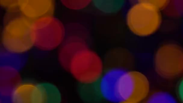 Zbliżenie Abstrakcyjny Materiał Pięknymi Kolorowymi Światłami Bokeh — Wideo stockowe