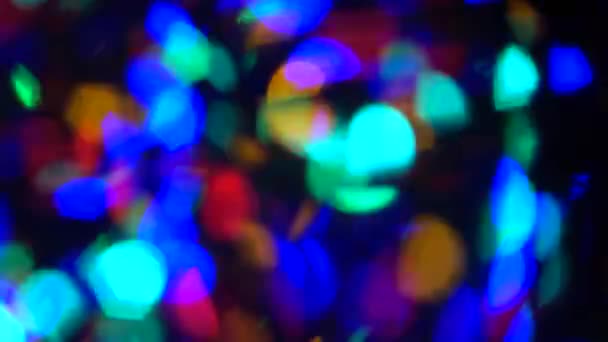 Närbild Abstrakt Film Vackra Färgglada Bokeh Ljus — Stockvideo