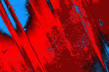 Kırmızı ve mavi renkli grungy duvar, desenli arka plan