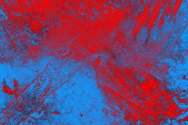 Kırmızı ve mavi renkli grungy duvar, desenli arka plan