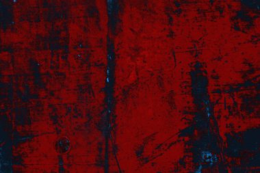 Kırmızı ve mavi renkli grungy duvar, desenli arka plan