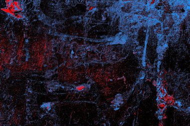 Kırmızı ve mavi renkli grungy duvar, desenli arka plan