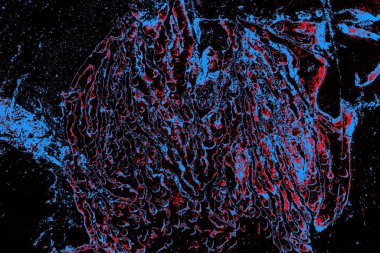 Kırmızı ve mavi renkli grungy duvar, desenli arka plan