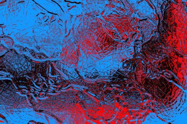 Kırmızı ve mavi renkli grungy duvar, desenli arka plan