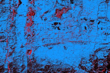 Kırmızı ve mavi renkli grungy duvar, desenli arka plan
