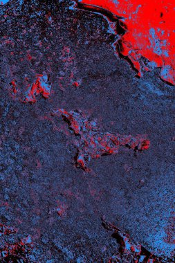 Kırmızı ve mavi renkli grungy duvar, desenli arka plan