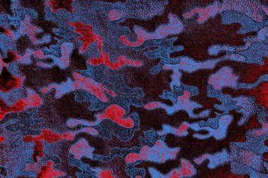 Kırmızı ve mavi renkli grungy duvar, desenli arka plan