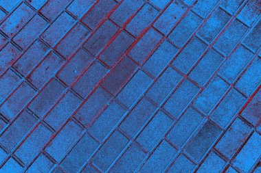 Kırmızı ve mavi renkli grungy duvar, desenli arka plan