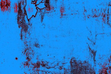 Kırmızı ve mavi renkli grungy duvar, desenli arka plan