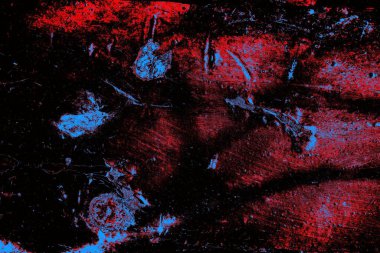 Kırmızı ve mavi renkli grungy duvar, desenli arka plan