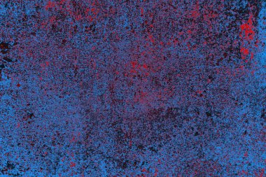 Kırmızı ve mavi renkli grungy duvar, desenli arka plan