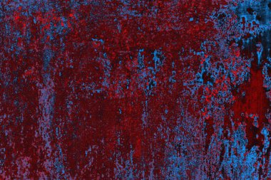 Kırmızı ve mavi renkli grungy duvar, desenli arka plan