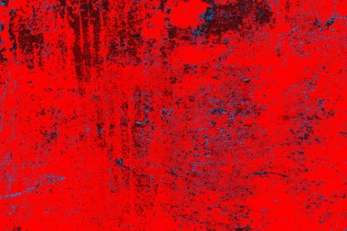 Kırmızı ve mavi renkli grungy duvar, desenli arka plan