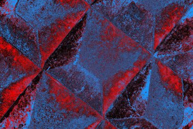 Kırmızı ve mavi renkli grungy duvar, desenli arka plan