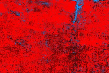 Kırmızı ve mavi renkli grungy duvar, desenli arka plan