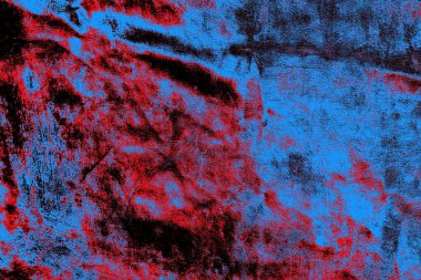 Kırmızı ve mavi renkli grungy duvar, desenli arka plan