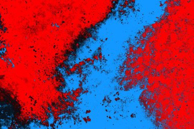 Kırmızı ve mavi renkli grungy duvar, desenli arka plan