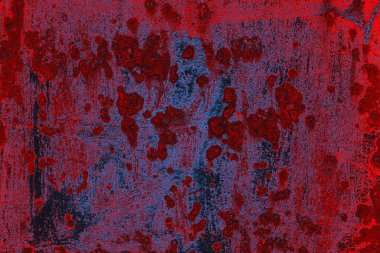 Kırmızı ve mavi renkli grungy duvar, desenli arka plan