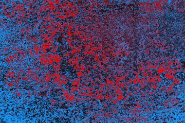 Kırmızı ve mavi renkli grungy duvar, desenli arka plan