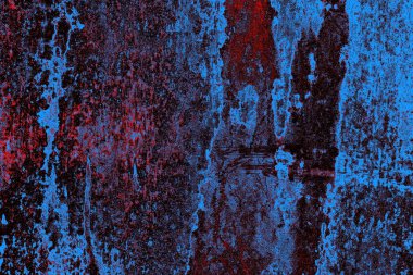 Kırmızı ve mavi renkli grungy duvar, desenli arka plan