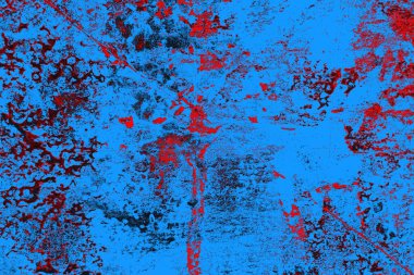 Kırmızı ve mavi renkli grungy duvar, desenli arka plan