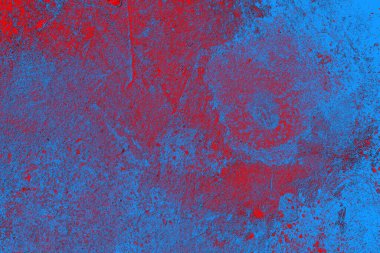 Kırmızı ve mavi renkli grungy duvar, desenli arka plan