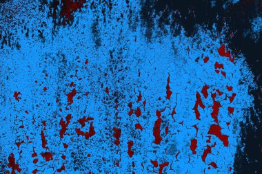 Kırmızı ve mavi renkli grungy duvar, desenli arka plan