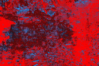 Kırmızı ve mavi renkli grungy duvar, desenli arka plan