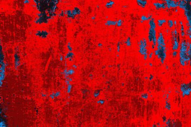 Kırmızı ve mavi renkli grungy duvar, desenli arka plan