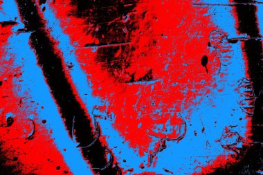 Kırmızı ve mavi renkli grungy duvar, desenli arka plan