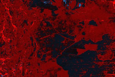 Kırmızı ve mavi renkli grungy duvar, desenli arka plan