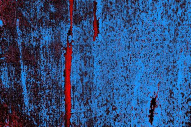 Kırmızı ve mavi renkli grungy duvar, desenli arka plan