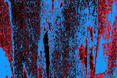 Kırmızı ve mavi renkli grungy duvar, desenli arka plan