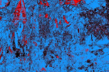 Kırmızı ve mavi renkli grungy duvar, desenli arka plan