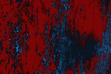 Kırmızı ve mavi renkli grungy duvar, desenli arka plan