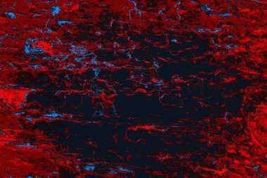 Kırmızı ve mavi renkli grungy duvar, desenli arka plan