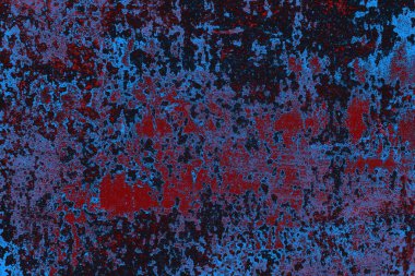 Kırmızı ve mavi renkli grungy duvar, desenli arka plan