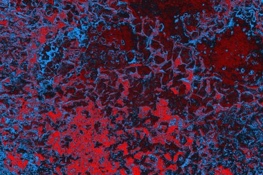 Kırmızı ve mavi renkli grungy duvar, desenli arka plan