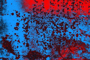 Kırmızı ve mavi renkli grungy duvar, desenli arka plan